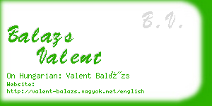 balazs valent business card